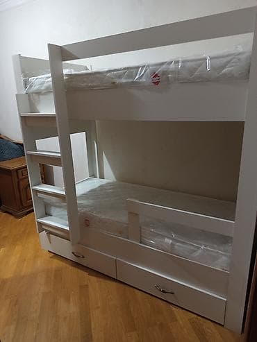 Oğlan və qız üçün, Yeni, Çarpayı, Matras ilə, Siyirməli, Laminat