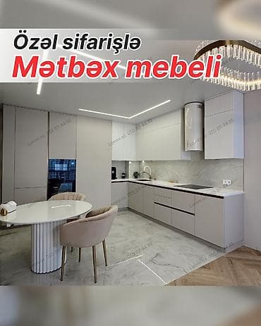 son model kuxna mebelleri: Özəl sifarişlə mətbəx mebeli - Müasir minimalist dizayn: hamar — 1