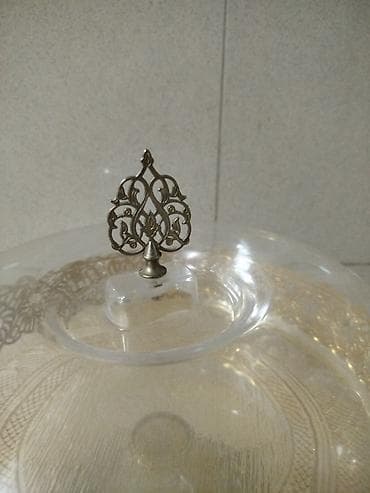 m tortu: Tort və şiriniyyat qabı, rəng - Qızılı, Şüşə — 3