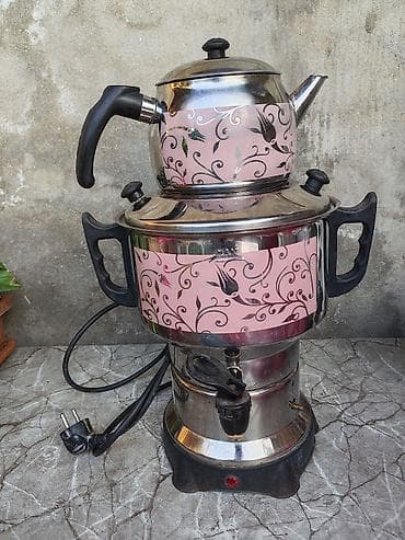 samovar satilir: Elektrik samovar–çaydan dəsti - Tip: Elektrik samovar, üstündə çay — 1