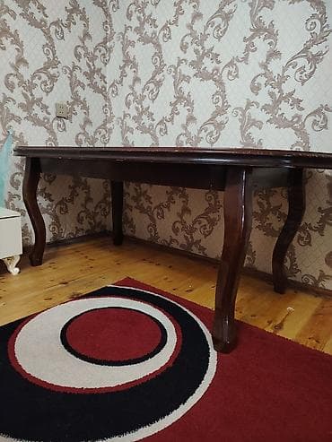 tekerli stul: Qonaq masası, Taxta, Oval masa — 2