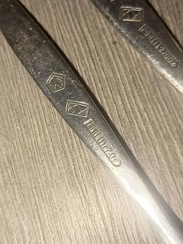 cay servisi: Məhsul: Sovet istehsalı yemək dəsti – 1 ədəd iri qaşıq (çömçə tipli) — 6