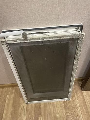 pencere qapi: Plastik pəncərə yarpağı (açılan qanad) - Material: ağ PVC profil - — 2