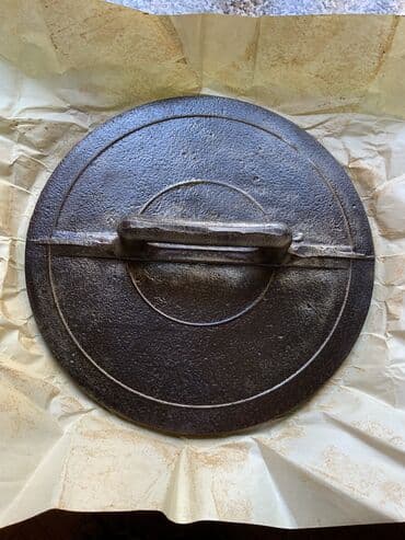 qedmi qazanlar: Qazan, rəng - Gümüşü, Çuqun, 28 sm, SSRİ — 1