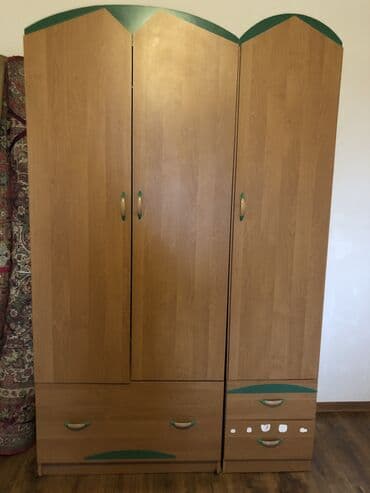 купить бу шкаф для одежды: Oğlan və qız üçün, İşlənmiş, 4 qapılı, Düz dolab — 2