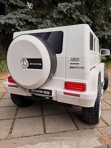 Детский мир: Uşaq elektrik maşını – Mercedes-Benz G-Class AMG üslubunda, ağ rəng — 6