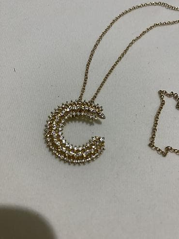 Boyunbağılar svarovski qaşlı - Zəncir: incə halqalı, qızılı rəngli