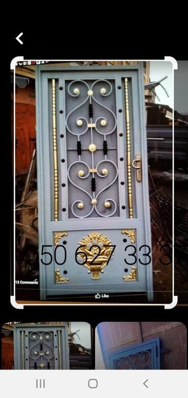 islenmis demir resotkalar: Dəmir Darvaza seyf qapılar reşotka perilaların yığılması yerində təmir — 8