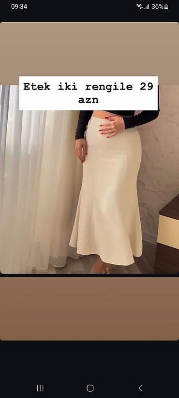 Hicab: Qadın etəyi – iki rəngdə - Rənglər: qara və krem - Model: beldən — 2