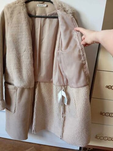 dublyonka dublonka дублёнка: Palto, Stradivarius, S, rəng - Bej — 4