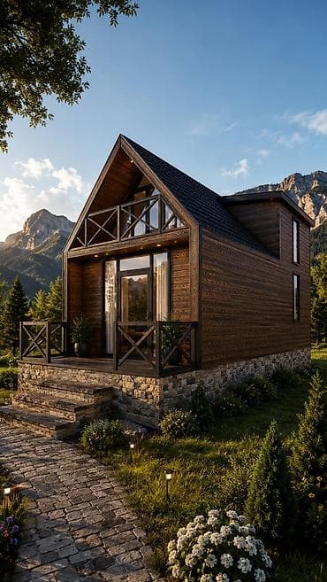 Tiny House – Premium Modul Ev (4m x 8m, 2 mərtəbə, hündürlük 6m)