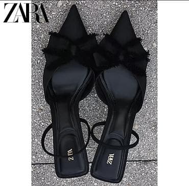 ZARA qadın ayaqqabısı – slingback stilettolar - Rəng: qara - Model