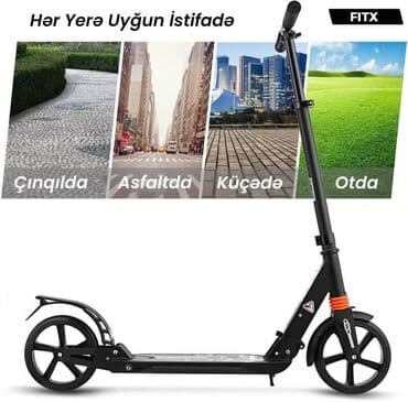 купить трюковой самокат в бишкеке: Şəhər üçün qatlanan skuter – Black🛴 - Rəng: Qara⚫ - Qatlanan — 3