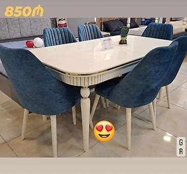 Qonaq otağı üçün, Yeni, Dördbucaq masa, 6 stul