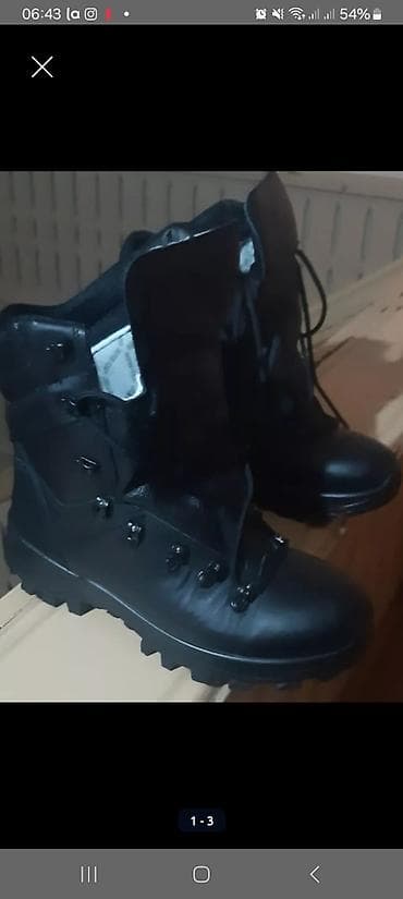 Qara rəngli kişi hərbi/taktiki botları - Material: möhkəm