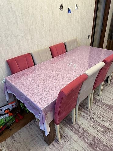 maslar: Qonaq otağı üçün, Açılmayan, Dördbucaq masa, 8 stul — 1
