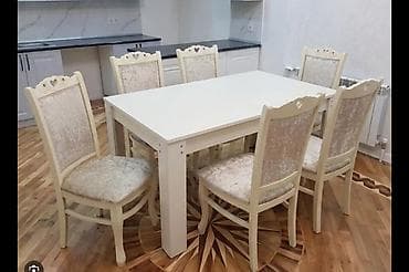 Qonaq otağı üçün, İşlənmiş, Kvadrat masa, 6 stul — 1