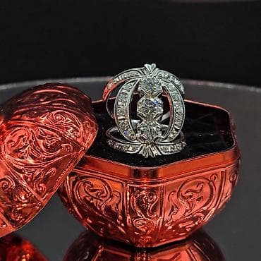 Üzük, Ağ qızıl, 583 Əyar, Brilyant, 1.51-2.00 Karat