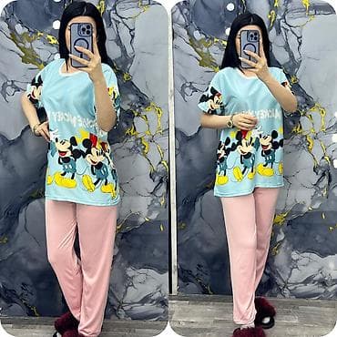 Gecəliklər: Qadınlar üçün iki hissəli ev geyimi dəstləri - Model: qısaqol, rahat — 5