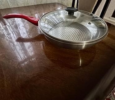 ət baltası: Tava, rəng - Qırmızı, Paslanmayan polad, 30 sm — 1