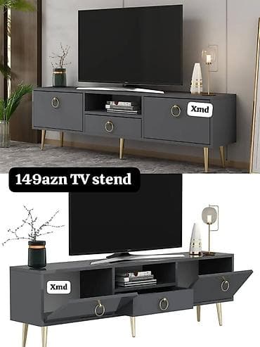 duz dolab: Düz TV altlığı, Polkalı, Laminat — 1