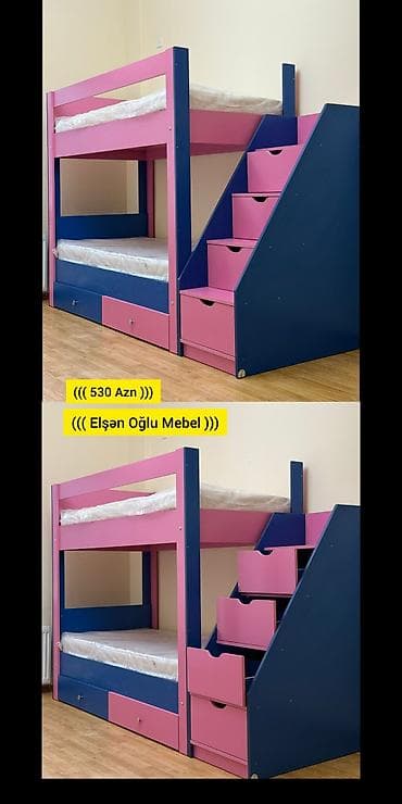 Oğlan və qız üçün, Yeni, Çarpayı, Matras ilə, Siyirməli, Taxta