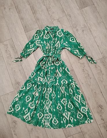 yay papaqları: Yaşıl-ağ ikat naxışlı qadın yay paltarı. Cəmi 1 dəfə geyinilib — 1