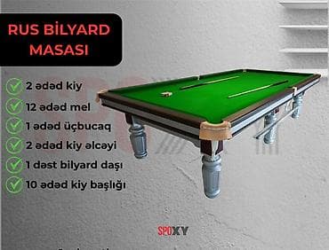 Спортивные игры: Rus Mərmər Bilyard Masası Yüksək keyfiyyət standartlarına uyğun — 1