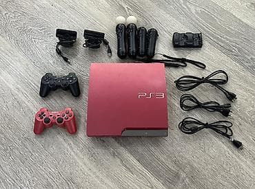 PS3 (Sony PlayStation 3): PS3 Slim qırmızı (Scarlet Red Limited Edition) 3000 versiya 1 tb — 1