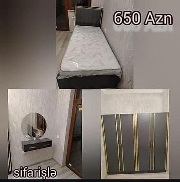 Мебель на заказ: Yataq otağı dəsti – sifarişlə - Tərkib: tək nəfərlik çarpayı — 1