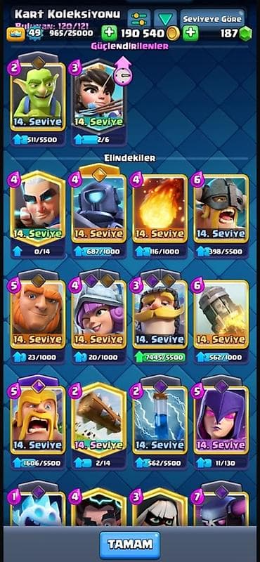 Clash Royale hesabı – yüksək səviyyəli, zəngin kolleksiya - Kral — 2