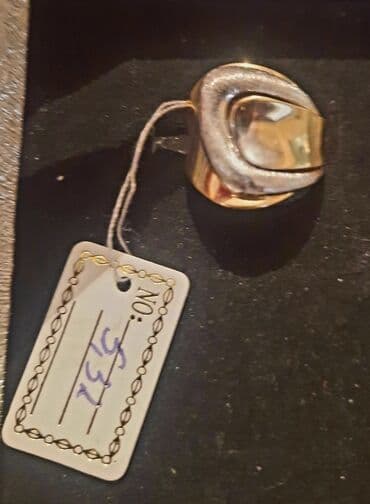 zümrüd qaşlı üzüklər: Üzük, Sarı qızıl, 585 Əyar — 5