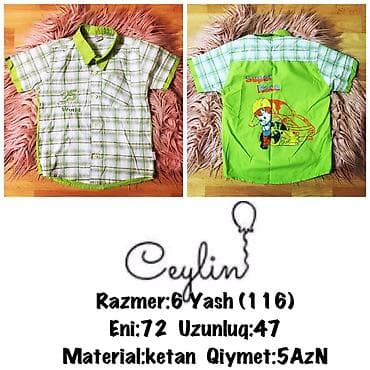 Razmer: 6 Yash(116) Brend:Ceylin Eni:72 Uzunluq:47 Material:ketan