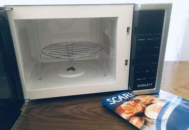 Микроволновки: Микроволновка Scarlett, Отдельностоящая, С микроволнами, цвет - Черный, Новый — 9