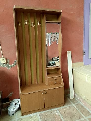 dekor aboy: İşlənmiş, 2 qapılı, Güzgülü, Qəhvəyi, Digər material, Açılan, Düz dolab — 3