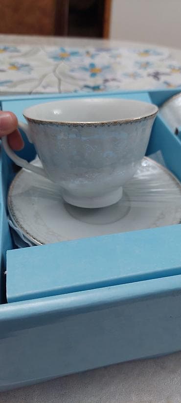 Çay dəsti, rəng - Ağ, Farfor