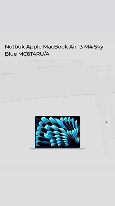 air frayer: Notbuk Apple MacBook Air 13, M4, Sky Blue (MC6T4RU/A) Kontaktdan — 1