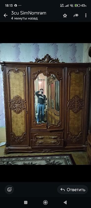 bez dolap: Klassik üslubda yataq otağı dəstirkibi: - 4 qapılı böyük şkaf — 2