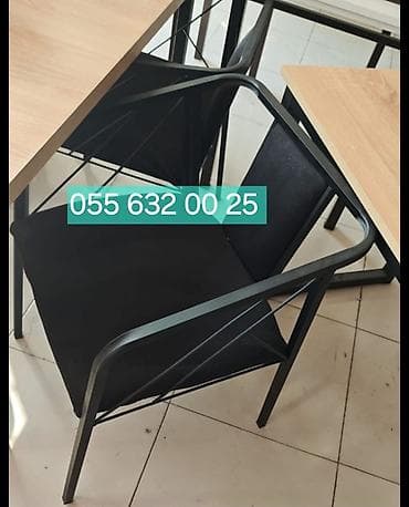 stol stullar: Mətbəx üçün, Yeni, Qatlanmayan, rəng - Qara Stul — 2