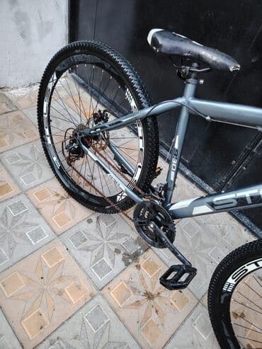 qalin tekerli velosiped: STELS markalı dağ velosipedi, boza çalan gövdə rəngi ilə fərqlənir — 1