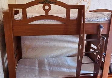 travertin: Oğlan və qız üçün, Çarpayı, Matras ilə, Siyirməsiz, MDF — 2