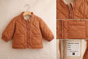 yun paltarlar: Uşaq üçün quilted jaket - Rəng: isti kərpic/karamel - Model — 1