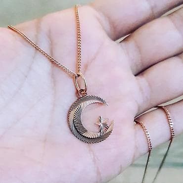 Ювелирные изделия: В комплекте: Цепочка, Кулон, Розовое золото, 585 проба, 168 г — 2