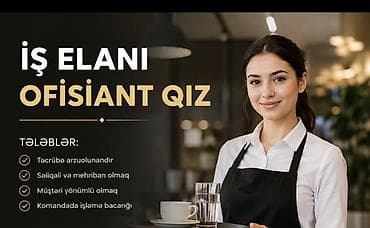 İş: Ofisiant tələb olunur, Kafe — 1
