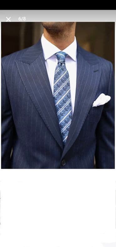 kişi ucun klassik qara kostyum: Kostyum, Qış, L, rəng - Göy — 1