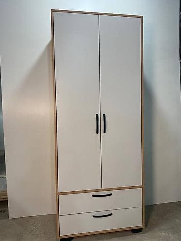 ucuz dolab: Yeni, 2 qapılı, Siyirməli, Ağ, Digər material, Açılan, Düz dolab — 2