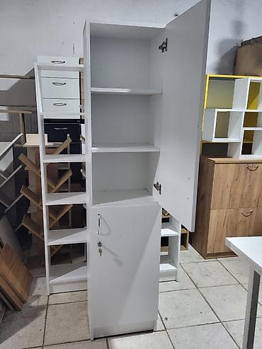 kicik şkaf: Ağ rəngli yüksək saxlanma şkafı - İki hissəli konstruksiya: yuxarı və — 1