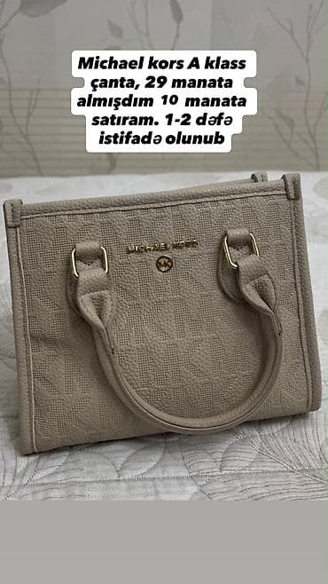 Məhsul: Michael Kors A klass çanta - Rəng: bej - Material: teksturalı lalafo.az -da Məhsul: Michael Kors A klass çanta - Rəng: bej - Material: teksturalı
