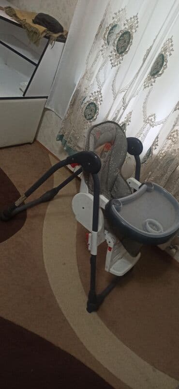 Manejlər: Uşaq yemək stulu - Rəng: boz-ağ kombinasiyası, oturacaqda balina və — 3