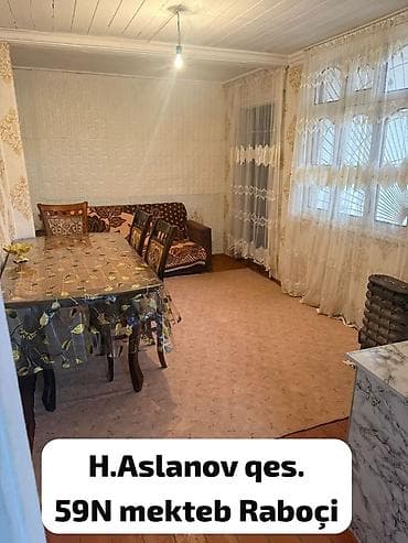 ulduzda kiraye ev: H.Aslanov qəs., 59 nömrəli məktəbə yaxın “Raboçi” tərəfi. Kirayə üçün — 4